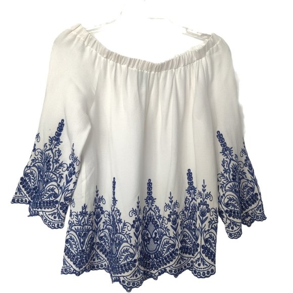 Aqua Off-Shoulder Top - Picture 1 of 7